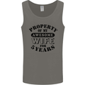 5th Wedding Anniversary 5 Year Funny Wife Mens Vest Tank Top Charcoal