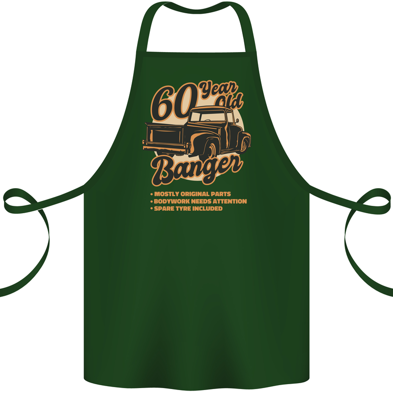 60 Year Old Banger Birthday 60th Year Old Cotton Apron 100% Organic Forest Green