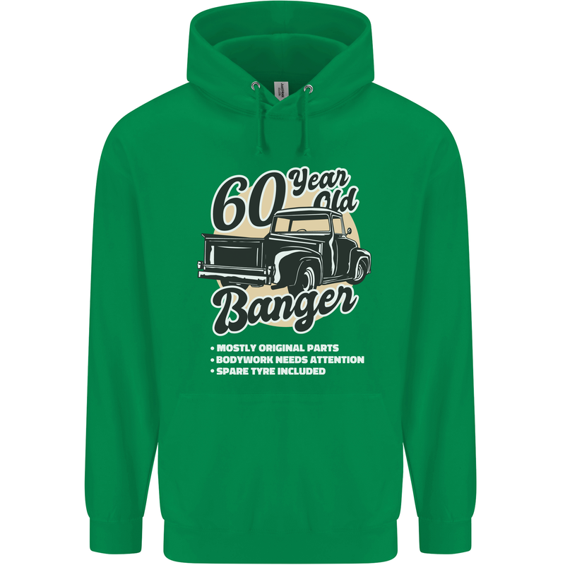 60 Year Old Banger Birthday 60th Year Old Mens 80% Cotton Hoodie Irish Green