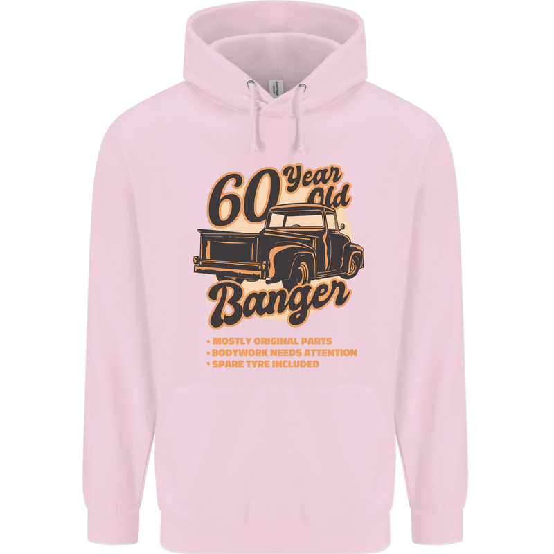 60 Year Old Banger Birthday 60th Year Old Mens 80% Cotton Hoodie Light Pink