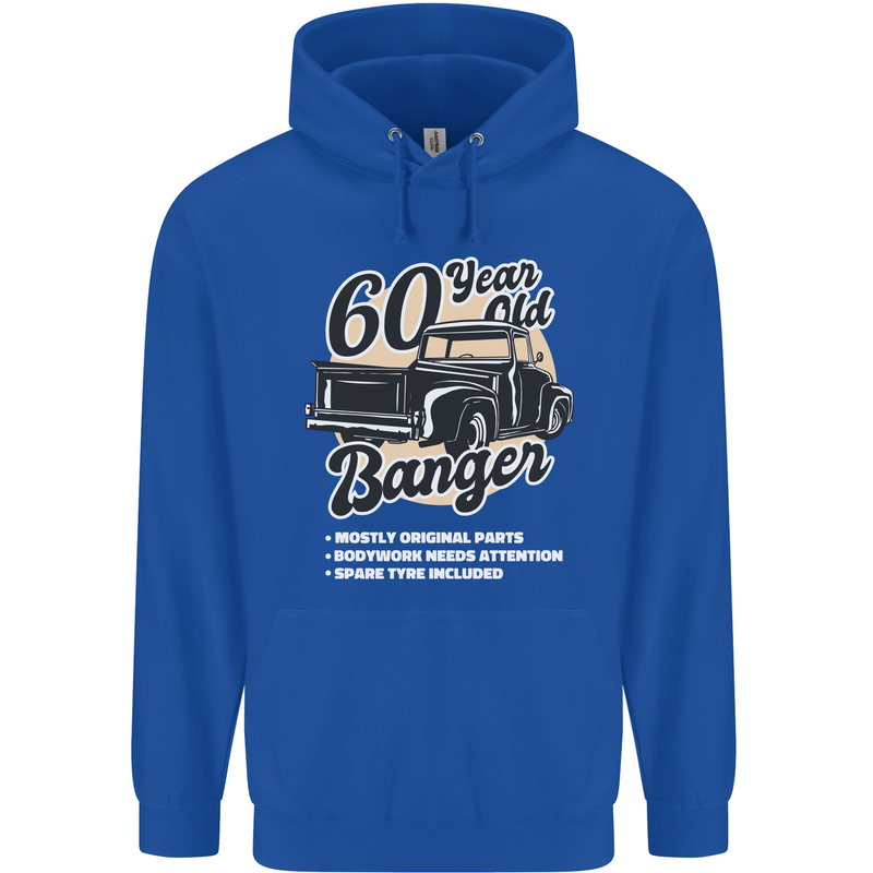 60 Year Old Banger Birthday 60th Year Old Mens 80% Cotton Hoodie Royal Blue