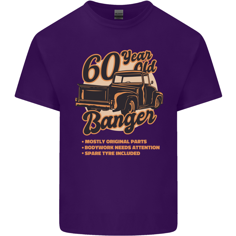 60 Year Old Banger Birthday 60th Year Old Mens Cotton T-Shirt Tee Top Purple