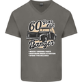 60 Year Old Banger Birthday 60th Year Old Mens V-Neck Cotton T-Shirt Charcoal