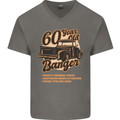 60 Year Old Banger Birthday 60th Year Old Mens V-Neck Cotton T-Shirt Charcoal