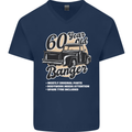 60 Year Old Banger Birthday 60th Year Old Mens V-Neck Cotton T-Shirt Navy Blue