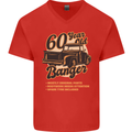 60 Year Old Banger Birthday 60th Year Old Mens V-Neck Cotton T-Shirt Red