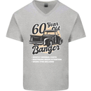 60 Year Old Banger Birthday 60th Year Old Mens V-Neck Cotton T-Shirt Sports Grey
