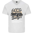 60 Year Old Banger Birthday 60th Year Old Mens V-Neck Cotton T-Shirt White