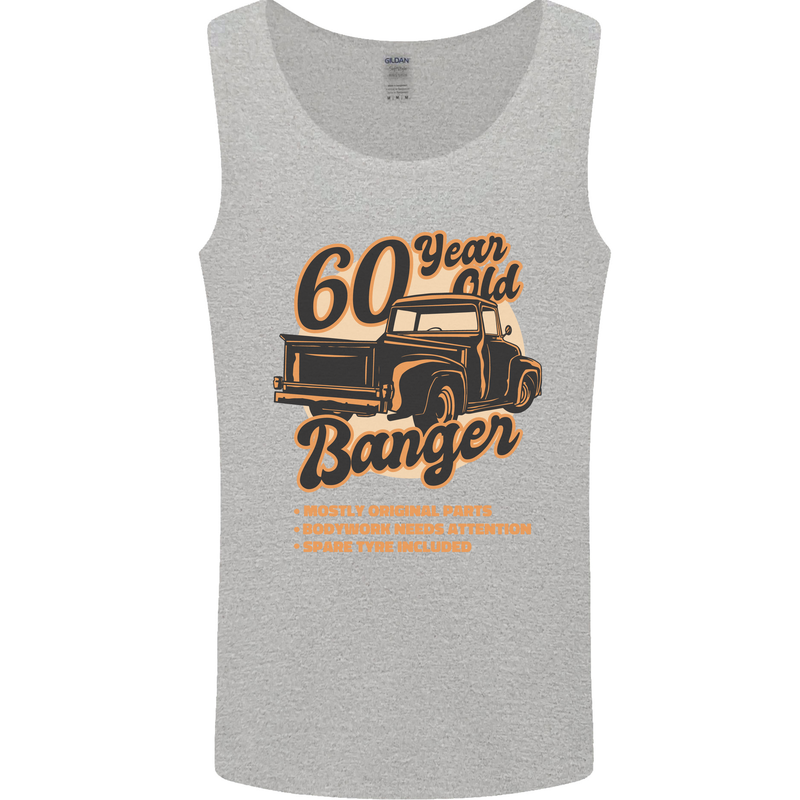 60 Year Old Banger Birthday 60th Year Old Mens Vest Tank Top Sports Grey