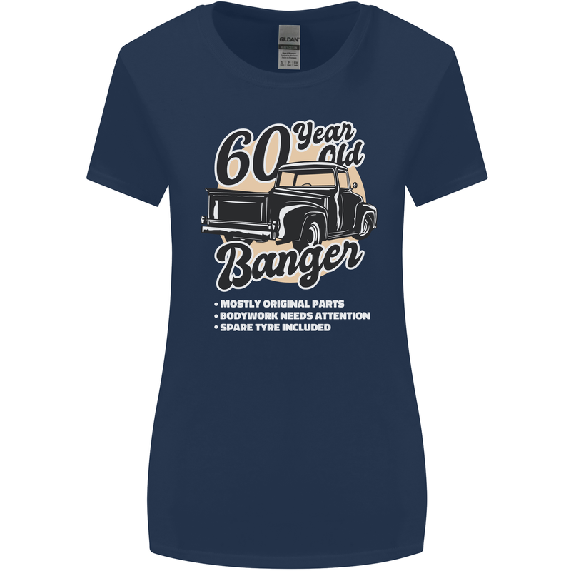 60 Year Old Banger Birthday 60th Year Old Womens Wider Cut T-Shirt Navy Blue