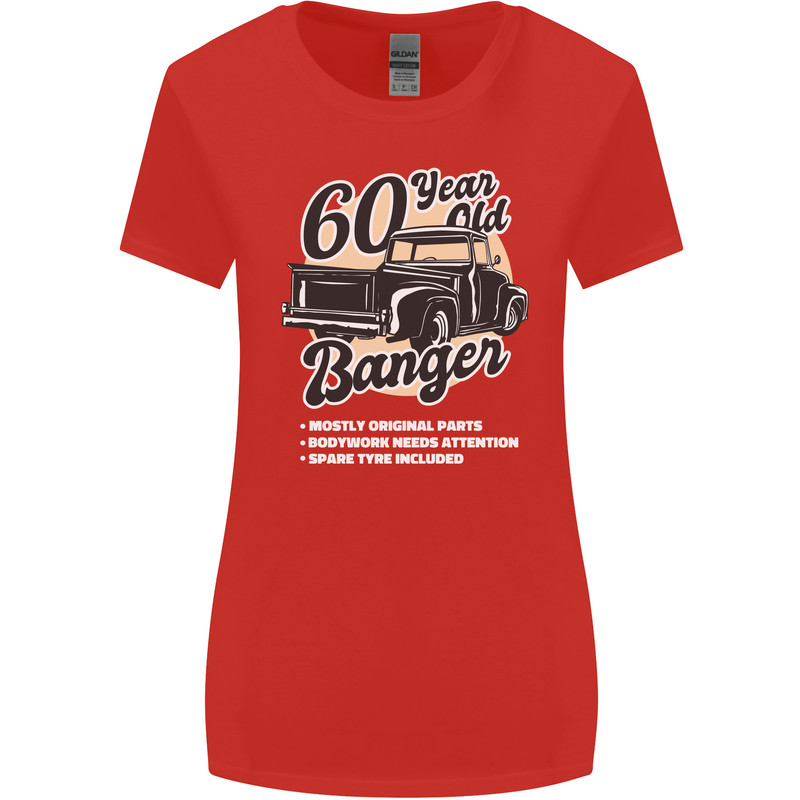 60 Year Old Banger Birthday 60th Year Old Womens Wider Cut T-Shirt Red