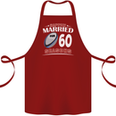 60 Year Wedding Anniversary 60th Rugby Cotton Apron 100% Organic Maroon