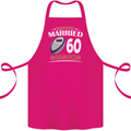60 Year Wedding Anniversary 60th Rugby Cotton Apron 100% Organic Pink