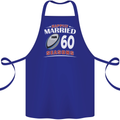 60 Year Wedding Anniversary 60th Rugby Cotton Apron 100% Organic Royal Blue