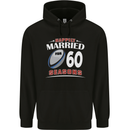 60 Year Wedding Anniversary 60th Rugby Mens 80% Cotton Hoodie Black