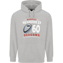 60 Year Wedding Anniversary 60th Rugby Mens 80% Cotton Hoodie Sports Grey