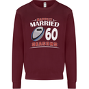 60 Year Wedding Anniversary 60th Rugby Mens Sweatshirt Jumper Maroon