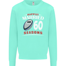 60 Year Wedding Anniversary 60th Rugby Mens Sweatshirt Jumper Peppermint