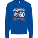 60 Year Wedding Anniversary 60th Rugby Mens Sweatshirt Jumper Royal Blue