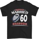 60 Year Wedding Anniversary 60th Rugby Mens T-Shirt 100% Cotton Black