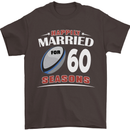 60 Year Wedding Anniversary 60th Rugby Mens T-Shirt 100% Cotton Dark Chocolate