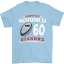 60 Year Wedding Anniversary 60th Rugby Mens T-Shirt 100% Cotton Light Blue