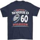 60 Year Wedding Anniversary 60th Rugby Mens T-Shirt 100% Cotton Navy Blue