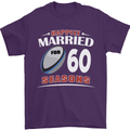 60 Year Wedding Anniversary 60th Rugby Mens T-Shirt 100% Cotton Purple