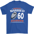 60 Year Wedding Anniversary 60th Rugby Mens T-Shirt 100% Cotton Royal Blue
