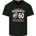 60 Year Wedding Anniversary 60th Rugby Mens V-Neck Cotton T-Shirt Black