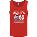 60 Year Wedding Anniversary 60th Rugby Mens Vest Tank Top Red