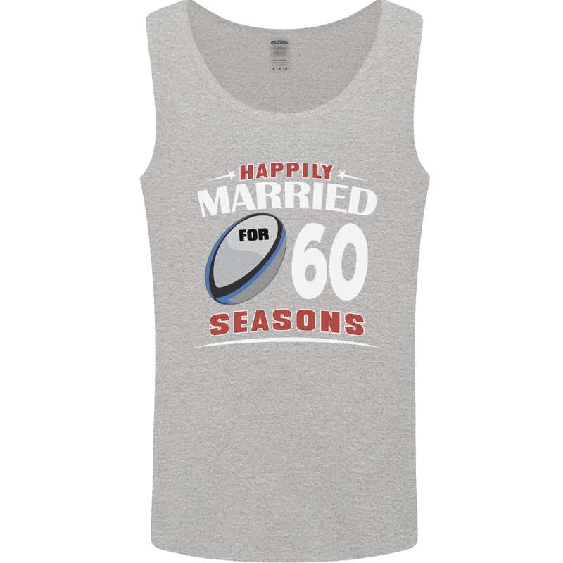 60 Year Wedding Anniversary 60th Rugby Mens Vest Tank Top Sports Grey
