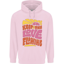 60s Keep the Love Flowing Funny Hippy Peace Mens 80% Cotton Hoodie Light Pink