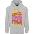 60s Keep the Love Flowing Funny Hippy Peace Mens 80% Cotton Hoodie Sports Grey