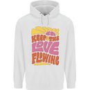 60s Keep the Love Flowing Funny Hippy Peace Mens 80% Cotton Hoodie White