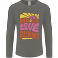 60s Keep the Love Flowing Funny Hippy Peace Mens Long Sleeve T-Shirt Charcoal