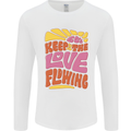 60s Keep the Love Flowing Funny Hippy Peace Mens Long Sleeve T-Shirt White