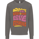 60s Keep the Love Flowing Funny Hippy Peace Mens Sweatshirt Jumper Charcoal