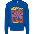 60s Keep the Love Flowing Funny Hippy Peace Mens Sweatshirt Jumper Royal Blue