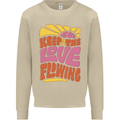 60s Keep the Love Flowing Funny Hippy Peace Mens Sweatshirt Jumper Sand