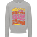 60s Keep the Love Flowing Funny Hippy Peace Mens Sweatshirt Jumper Sports Grey