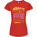 60s Keep the Love Flowing Funny Hippy Peace Womens Petite Cut T-Shirt Red