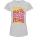 60s Keep the Love Flowing Funny Hippy Peace Womens Petite Cut T-Shirt Sports Grey