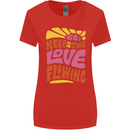 60s Keep the Love Flowing Funny Hippy Peace Womens Wider Cut T-Shirt Red