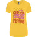 60s Keep the Love Flowing Funny Hippy Peace Womens Wider Cut T-Shirt Yellow