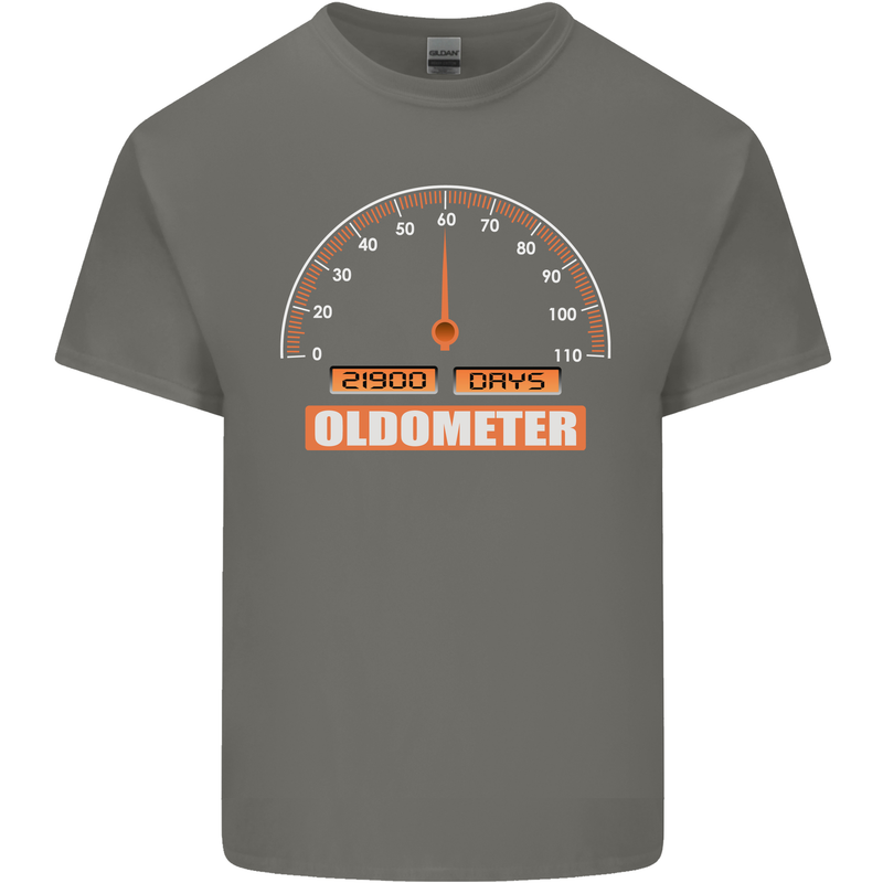 60th Birthday 60 Year Old Ageometer Funny Mens Cotton T-Shirt Tee Top Charcoal