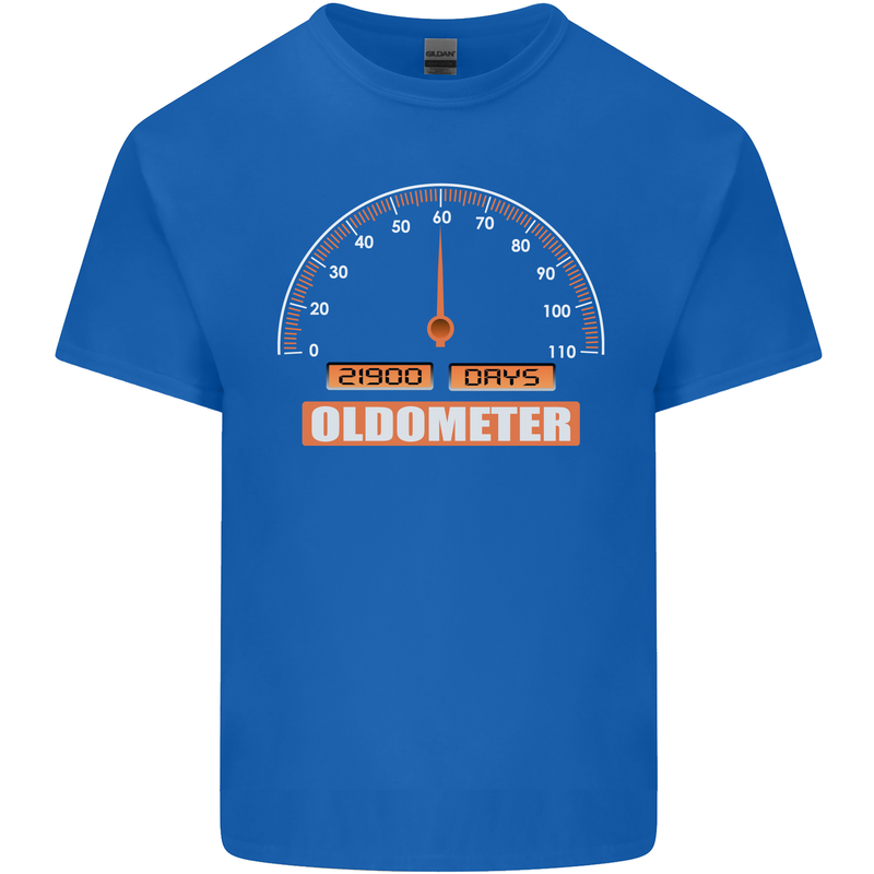 60th Birthday 60 Year Old Ageometer Funny Mens Cotton T-Shirt Tee Top Royal Blue