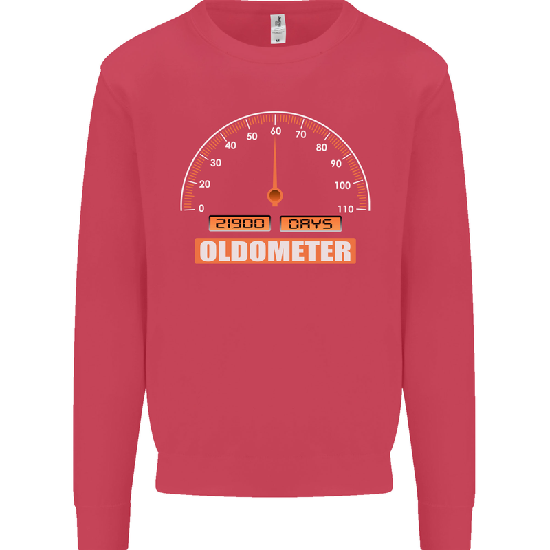 60th Birthday 60 Year Old Ageometer Funny Mens Sweatshirt Jumper Heliconia