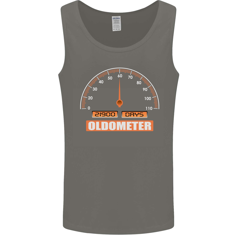 60th Birthday 60 Year Old Ageometer Funny Mens Vest Tank Top Charcoal