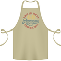 60th Birthday 60 Year Old Awesome Looks Like Cotton Apron 100% Organic Khaki